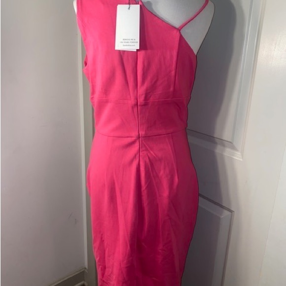 Lavish Alice Dress Pink Asymmetric Ponte Dress New Stretch All sizes bridesmaids - Picture 4 of 9